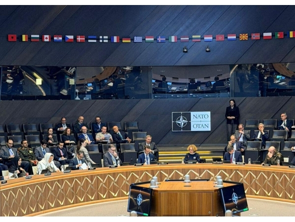 NATO Council members during the session.