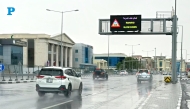 Vehicles move through light rain on C Ring Road on March 24, 2026. Photo by Vishnu Prasad KS, The Peninsula