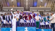 President of the Qatar Equestrian Federation Bader bin Mohammed Al-Darwish and President of FEI Regional Group VII Sultan Mohammed Al-Yahyai presented the trophies to winners of the CSISCH-A Children Team competition.