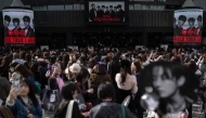 Fans of Korean boy band BTS arrive at Tokyo Dome before the start of the first BTS World Tour ‘Arirang’ in Tokyo on April 17, 2026. Photo by Andrew CABALLERO-REYNOLDS / AFP