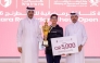 Qatar Chess Association President Mohammed Al-Mudahka (right) with first-place winner, India’s Albin Sajan.