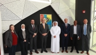 CEO of Qatar Foundation for Social Work, Rashid Mohammed Al Hamda Al Nuaimi (fourth right) with Unesco Regional Director for GCC and Yemen, Salah Khaled, (fourth left) and other officials during the event.