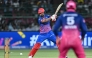 Delhi Capitals' Indian cricket player KL Rahul (L) plays a shot during the 2026 Indian Premier League (IPL) T20 match between Rajasthan Royals and Delhi Capitals at the Sawai Mansingh Stadium in Jaipur on May 1, 2026. (Photo by Manan Vatsyayana / AFP) 