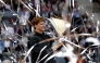Italy's Jannik Sinner celebrates with his trophy after winning the 2026 ATP Tour Madrid Open tennis tournament final singles match against Germany's Alexander Zverev at the Caja Magica in Madrid, on May 3, 2026. (Photo by Oscar DEL POZO / AFP)
