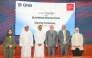 CEO of QNB Group Abdulla Mubarak Al-Khalifa and Dean of CMU-Q Michael Trick with representatives from both institutions during the signing of MoU, yesterday. PIC: MOHAMED ATTAR/THE PENINSULA