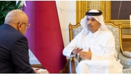 A screenshot from the interview of Prime Minister and Minister of Foreign Affairs H E Sheikh Mohammed bin Abdulrahman bin Jassim Al Thani by Al-Araby Al-Jadeed.