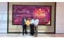 Shumalan Naicker, Senior Vice President & Country Head, Landmark Group Qatar; Rajgopal, Associate General Manager – Marketing, Landmark Group Qatar; with winner.