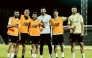 Al Sadd players during a training session yesterday.