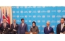 Qatar’s Permanent Representative to United Nations H E Sheikha Alya Ahmed bin Saif Al-Thani alongwith representatives of US and Gulf states adressing the  press regarding Security Council draft resolution on the Strait of Hormuz.