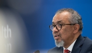 This handhout photograph taken and released on May 7, 2026 by the World Health Organization (WHO) shows its Director-General Tedros Adhanom Ghebreyesus speaking during a virtual press conference on the hantavirus cluster linked to a cruise ship travel, at the WHO headquarters, in Geneva. Photo by CHRISTOPHER BLACK / WORLD HEALTH ORGANIZATION / AFP