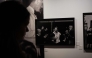 A woman looks at a picture taken by Turkish photojournalist Ara Guler during the Cannes Film Festival at the Ara Guler Museum in Istanbul, on May 7, 2026. (Photo by Ozan Kose / AFP)
