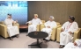 Qatar Olympic Committee Secretary General Jassim bin Rashid Al-Buenain with Oman Olympic Committee Secretary General Abdullah Baamakhlaf and Deputy Head of the Oman delegation Dr. Marwan Al-Juma during a meeting held on the eve of the 4th GCC Games Doha 2026.
