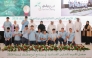 Chairman of the Board of Trustees of Al Faisal Without Borders Foundation H E Sheikh Faisal bin Qassim Al Thani and MoEHE Undersecretary H E Dr. Ibrahim bin Saleh Al Nuaimi with other officials and students during the ceremony.