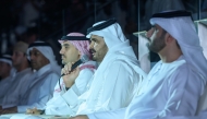 President of the Olympic Council of Asia and Qatar Olympic Committee H E Sheikh Joaan bin Hamad Al-Thani speaks during the opening ceremony. 