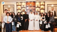 Editor-in-Chief of The Peninsula Prof. Khalid Mubarak Al-Shafi, Associate Professor at UDST Dr. Carolyne Lunga and students of UDST during their visit to the The Peninsula headquarters yesterday. Pics: Salim Matramkot/The Peninsula