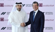 CEO of QIA Mohammed Saif Al-Sowaidi with Chairman and CEO of General Atlantic Bill Ford.
