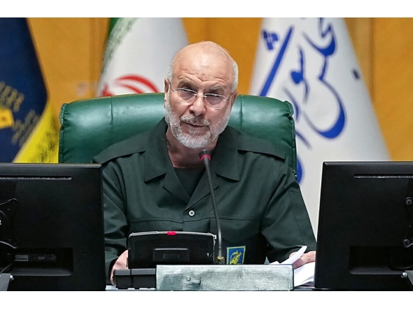 (Files) In this handout picture provided by Ithe Islamic Consultative Assembly News Agency (ICANA), Iran's Parliament Speaker Mohammad Bagher Ghalibaf chairs a session in Tehran on February 1, 2026. (Photo by ICANA NEWS AGENCY / AFP)