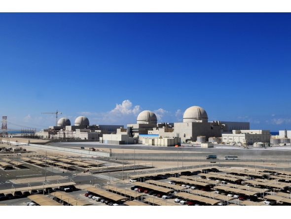 (Files) A handout picture obtained from the media office of the Barakah Nuclear Power Plant on February 13, 2020. (Photo by Barakah Nuclear Power Plant / AFP) 