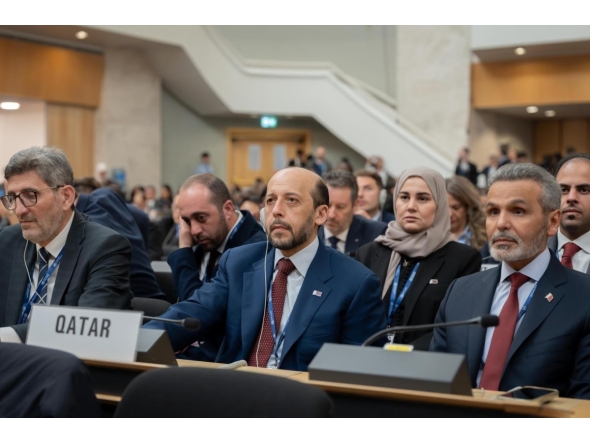 Minister of Public Health H E Mansoor bin Ebrahim Al Mahmoud participating in  the 79th World Health Assembly, in Geneva.