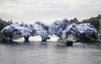 This photograph taken at the Pont-Neuf bridge in Paris on May 21, 2026 shows the installation of 