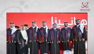Director of the Diplomatic Institute, H E Dr Abdulaziz Al Horr with graduated diplomats during the ceremony.