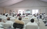 Pilgrims from Qatar inside a camp during the Hajj rituals. 
