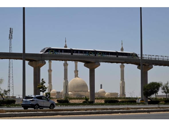 Monorail train operates in Cairo on May 22, 2026. (Photo by Khaled Desouki / AFP)