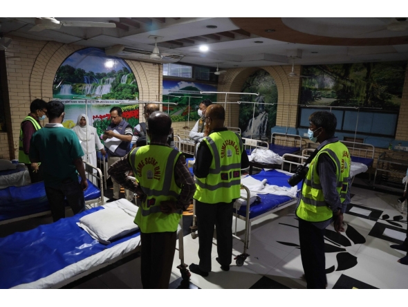 Criminal Investigation Department (CID) officials inspect inside the neonatal ward of Ad-Din hospital in Dhaka on May 27, 2026, after six newborns died in the facility earlier in the day. Photo by Abdul Goni / AFP