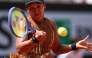 Japan's Naomi Osaka plays a forehand return to US Iva Jovic in Paris on May 30, 2026. (Photo by Anne-Christine Poujoulat / AFP)