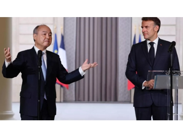 SoftBank's Masayoshi Son said France's nuclear-powered electricity was one of the reasons his firm chose to invest in the country. Ludovic MARIN / POOL/AFP