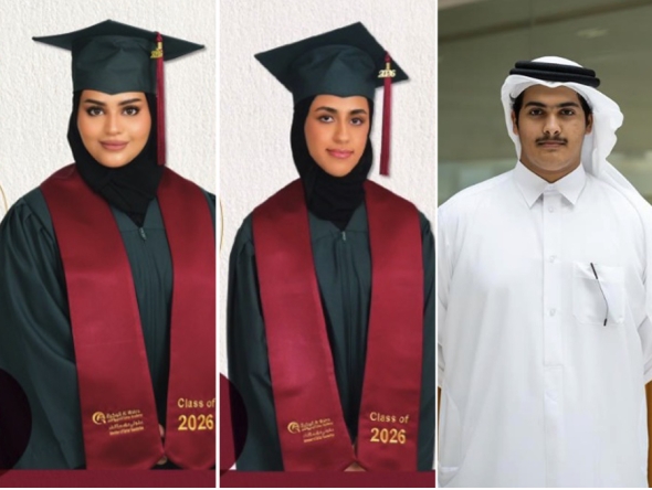 From left: Lolwa Al Khater, Najlaa Hamad Al-Saffar, Hamad Faisal Al-Thani