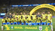 Team Brazil pose for a group photo before a friendly football match between Brazil and Panama at the Maracana Stadium in Rio de Janeiro, Brazil. 