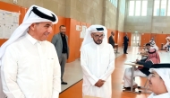 Undersecretary of the Ministry of Education and Higher Education  H E Dr. Ibrahim bin Saleh Al Nuaimi during the inspection at Omar Bin Al-Khattab Secondary School for Boys.