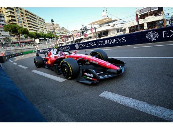 Ferrari's British driver Lewis Hamilton takes part in the second practice session at the Monaco street circuit in Monaco, ahead of the Monaco Formula 1 Grand Prix, on June 5, 2026. (Photo by Andrej ISAKOVIC / AFP)