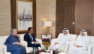 QC Board Member Mohamed bin Ahmed Al Obaidli and AQBA Chairman Roderick Croes, with other officials during the meeting.