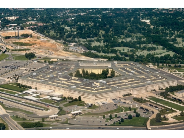 An aerial view of the Pentagon, which houses the US Department of Defense headquarters, in Arlington, Virginia, on May 31, 2026. Photo by Daniel SLIM / AFP