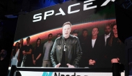 SpaceX founder and CEO Elon Musk speaks via video at the Nasdaq Marketsite in Times Square during the launch of the SpaceX initial public offering (IPO) on the Nasdaq on June 12, 2026, in New York City. Photo by SPENCER PLATT / GETTY IMAGES NORTH AMERICA / Getty Images via AFP