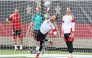 Oliver Baumann of Germany in action during a training session. 

