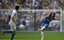 (Files) Chelsea's Spanish defender #03 Marc Cucurella shoots during the English FA Cup semi final football match between Chelsea and Leeds United at Wembley stadium in London, on April 26, 2026. Photo by Ben Stansall / AFP