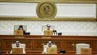 Speaker H E Hassan bin Abdullah Al Ghanim chairing the Shura Council meeting yesterday.