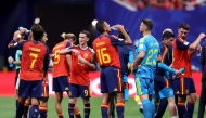 Spain players take a drink during a hydration break in the FIFA World Cup 2026 Group H match between Spain and Cabo Verde at Atlanta Stadium on June 15, 2026 in Atlanta, Georgia. Buda Mendes/Getty Images/AFP 