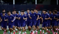 South Korea's players take part in a training session at Chivas Verde Valle in Guadalajara, Mexico on June 17, 2026. (Photo by Ulises RUIZ / AFP)