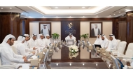 Minister of Justice and Minister of State for Cabinet Affairs and Chairman of the Attorneys’ Admission Committee H E Ibrahim bin Ali Al Mohannadi with The Attorneys’ Admission Committee members at the headquarters of Ministry of Justice. 