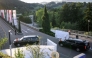 The motorcade transporting US Vice President JD Vance arrives at the Burgenstock luxury hotel complex overlooking Lake Lucerne, Switzerland, on June 21, 2026. (Photo by Fabrice Coffrini / AFP)