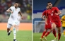 This combination of file photos show Algeria's forward Riyad Mahrez (left) and Jordan's forward Musa Al-Taamari.  PIC: AFP