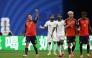 Spain's forward #21 Mikel Oyarzabal (L) celebrates after scoring his team's second goal during the 2026 World Cup Group H football match between Spain and Saudi Arabia at the Atlanta Stadium in Atlanta on June 21, 2026. (Photo by ROBERTO SCHMIDT / AFP)