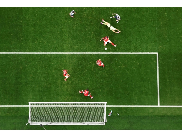 Lionel Messi #10 of Argentina shoots while Marco Friedl #23 of Austria blocks during the FIFA World Cup 2026 Group J match between Argentina and Austria at Dallas Stadium on June 22, 2026 in Arlington, Texas. (Photo by Stacy Revere / GETTY IMAGES NORTH AMERICA / Getty Images via AFP)
