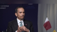 Prime Minister and Minister of Foreign Affairs H E Sheikh Mohammed bin Abdulrahman bin Jassim Al-Thani speaking during the interview.