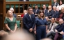 A handout photograph released by the UK Parliament shows new Labour Party MP for Makerfield, Andy Burnham (C) arrives to be sworn in after his win in the recent by-election, in the House of Commons in London on May 22, 2026. (Photo by UK Parliament / AFP) 