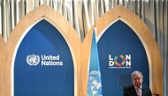 United Nations (UN) Secretary-General Antonio Guterres delivers a speech during the Climate Innovation Forum, at the Guildhall in central London, on June 23, 2026. (Photo by JUSTIN TALLIS / AFP)